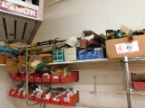 Contents of Upper Shelf, Various Abrasives, Electrical Cord, Wedges, PVC Pl