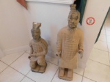 (2) Oriental Clay Figurines