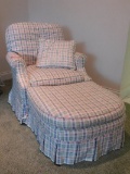 Upholstered  Arm Chair and Matching Ottoman