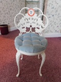 Painted Cast Dressing Table Chair w/ Upholstered Bottom