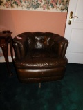 Upholstered Barrel Back Arm Chair, Swivel