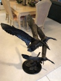 Bronze Sculpture of Canadian Geese In Flight signed Winship ‘96