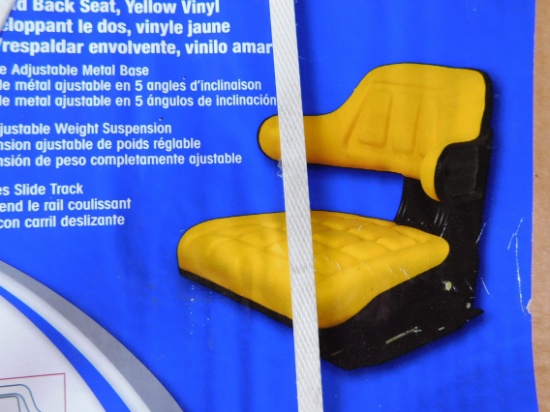 Waffle Type New Tractor Seat Assembly, Yellow