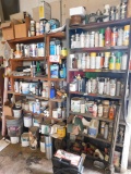 Contents of 2 Shelves, Various Paints, Cleaners, Etc