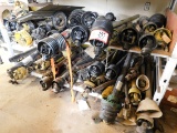 Contents of (2) Shelves, Various Size PTO Shafts