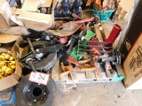 Contents of Pallet, Rotary Mower Parts, Wheels, Etc