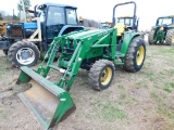 John Deere 4610 Tractor w/ JD 460 Loader, Roll bar, 4WD, S/N: P265552
