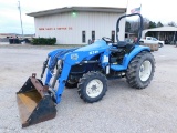 New Holland TC35 Loader/Tractor, 4WD, Roll bar, 3683 Hrs, S/N: G503855