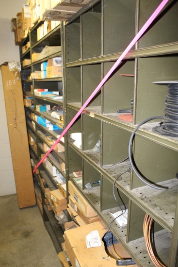 Contents of (3) Sections of Shelving, Hose, Wire, Copper Line, Switches, Wi