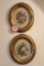 Decorative Framed Oval Floral Paintings Signed E. Julian and (2) Metal Wall