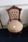 Eastlake Style Wooden Framed Upholstered Bottom & Back Side Chair