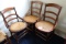 (3) Cane Bottom Ladder Back Side Chairs
