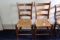 (2) Ladder Back Woven Bottom Side Chairs