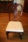 (4) Upholstered Bottom, Wooden Framed Dining Chairs w/ Damask Upholstered