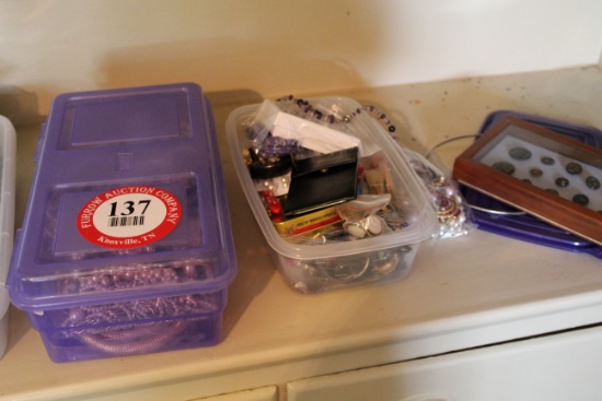 Contents of (3) Containers, Various Costume Jewelry, Necklaces, Bracelets,