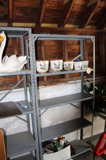 (7) Sections of Adjustable Metal Shelving (5) 36" x 12" x 74" (1) 36" x 12"