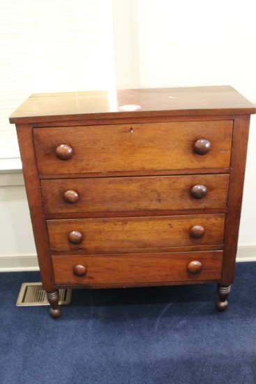 Walnut Antique 4 Drawer Chest