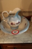 Decorative Porcelain Water Pitcher and Basin
