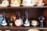 Contents of Shelf To Include: Decorative Glassware and Porcelain ware-Cups,