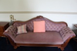 Victorian Style Wooden Framed Upholstered Sofa