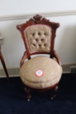Eastlake Style Wooden Framed Upholstered Bottom & Back Side Chair