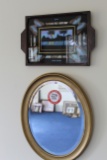 Oval Double Glassed Framed Mirror