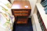 Set of Matching Double Drop Leaf Bedside Tables w/ 2 Drawers