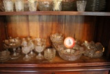 Contents of Cabinet To Include: Pressed Glass and Cut Class Bowls, Pitchers