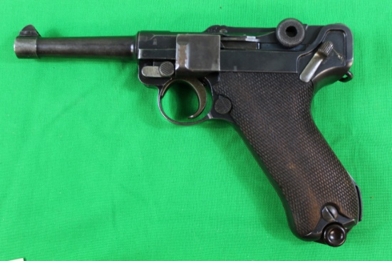 Luger, DWM, 9mm, s/n 8440.  Matching numbers, military unit numbers on the