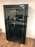 Champion safe, color dark metallic green with gold lettering, dial lock wit