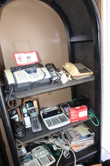 Contents of Shelf, Various Office Supplies, Adding Machines, Telephones, Br