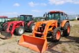 Kubota M100X Tractor, C/H/A, 4WD, Dual Remotes w/ Kubota LA1953 Front Loade