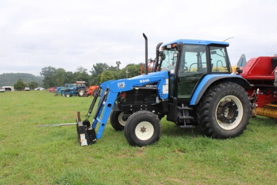 New Holland TS110 Tractor, C/H/A, (3) Remotes, Rear Wheel Weights, w/ Bush