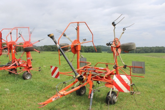 FELLA TH540T Hydro Hay Tedder, 4- Basket, Pull Type, s/n JG797