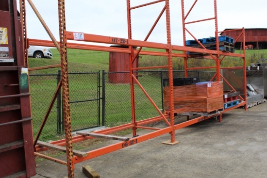 (3) Sections Of Pallet Racking W/ (3) 20' X 40" Uprights And (1) 12' Uprigh