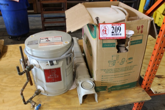 Porcelain Toilet And A State Select Water Heater