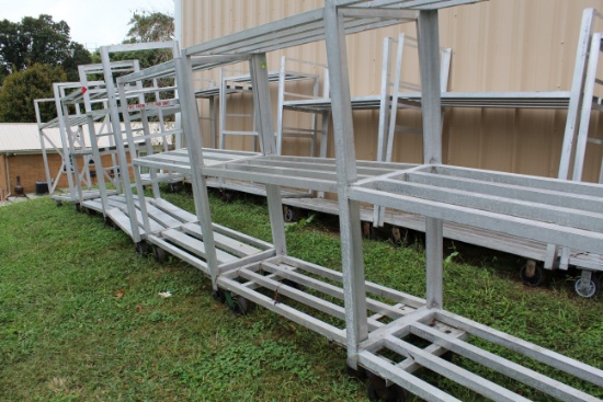 (6) Aluminum Racks On Casters, Various Size