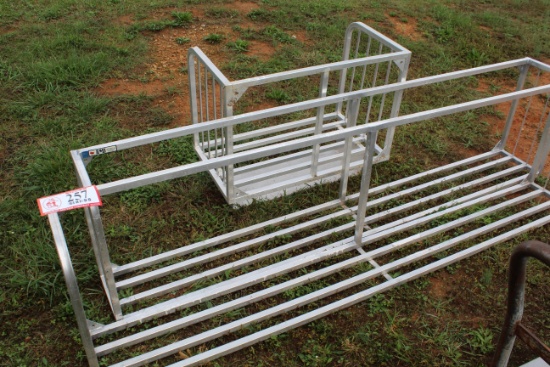 (3) Aluminum Wall Mounted Shelves - (2) 96" X 12" And (1) 36" X 20"