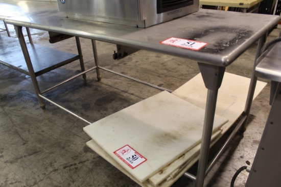72" X 36" Stainless Steel Work Table