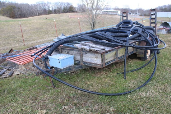 2 Axle Trailer w/ Hoses, Gates, Tarp, Etc.