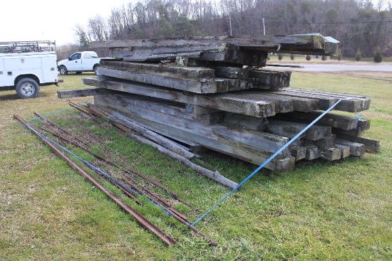 Assorted Wooden Beam and Metal Rebar