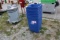 (8) Blue Trash Cans