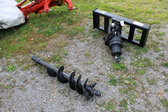 Auger Skid Steer Attachment w/ Bit