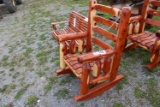 Cedar Log Rocker, Amish Built