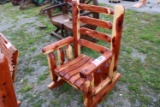 Cedar Log Rocker, Amish Built