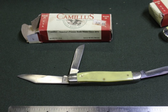 Camillus 3 Blade Knife "Yello-Jacket" Camillis New York 711 Original Cardbo