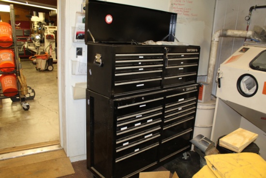 Craftsman Toolbox on Casters w/ Contents- Plyers, vise Grips, Sockets