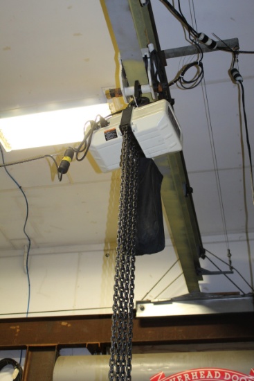 Jet 5 Ton Electric Hoist w/ Travel Beam - No Frame, Approx. 28' Length
