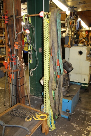 (4) Log Lift Chains, Nylon Straps, Etc.