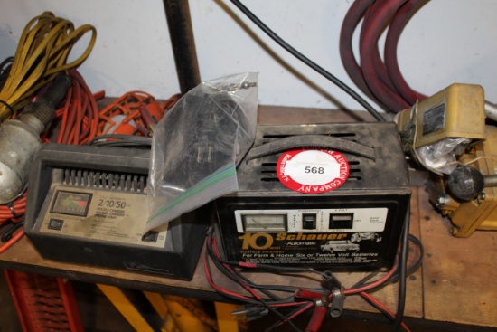 (2) Small Battery Chargers 2/10/50 AMP & (1) 10 AMP
